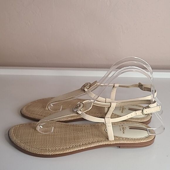 Sam Edelman gigi signet womens Leather C Ivory Thong Toe Sandal Size 9 - Picture 5 of 15